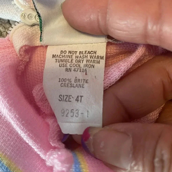 VTG 80-90s Bull Frog Knits Pink White Sweater Girl Size 4T Soft Stretch Comfort - Picture 5 of 9